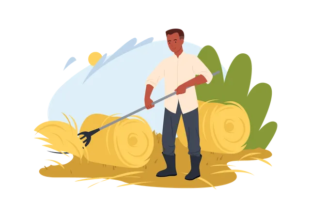 Man Doing Garden Work  Illustration