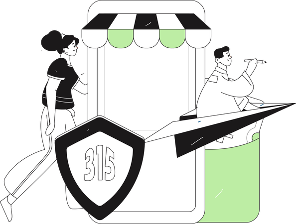 Man doing gift payment  Illustration