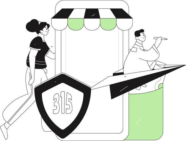 Man doing gift payment  Illustration