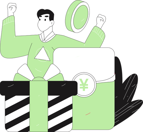Man doing gift payment  Illustration