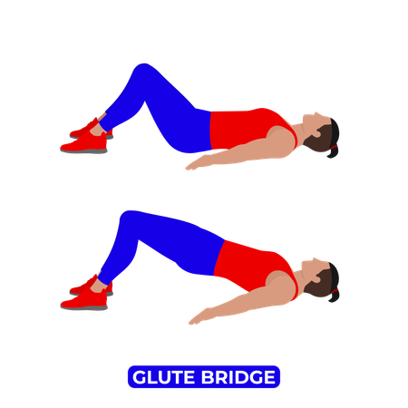 Man Doing Glute Bridge Exercise  イラスト