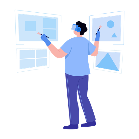Man doing graphic desig  Illustration