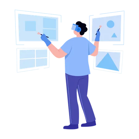 Man doing graphic desig  Illustration