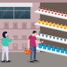 illustrations of man buy grocery