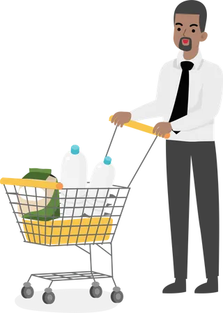 Man doing grocery shopping  Illustration