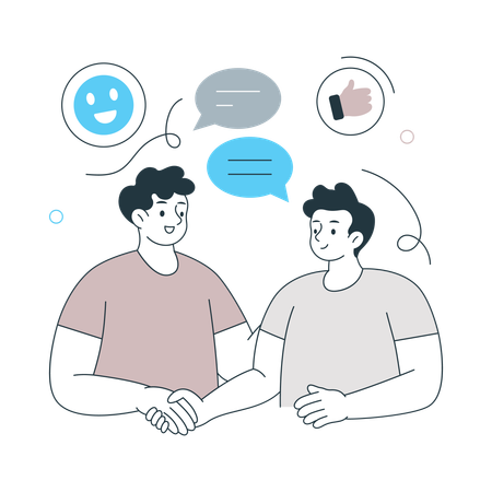 Man doing handshake for Customer Trust  Illustration