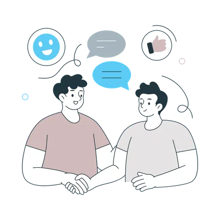Man doing handshake for Customer Trust  Illustration