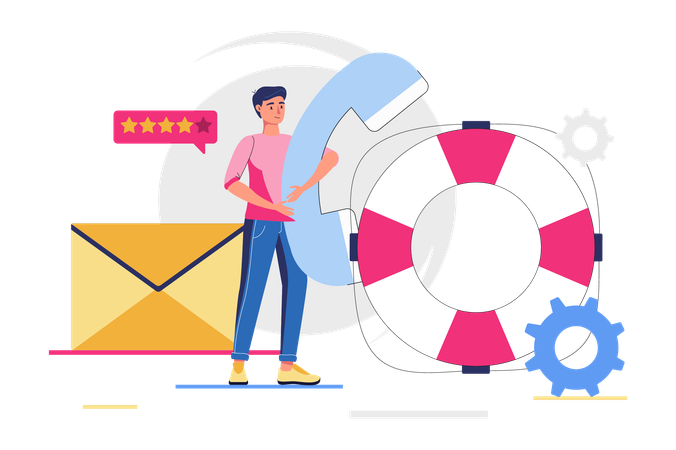 Man doing help  Illustration