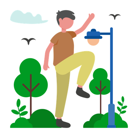 Man doing High Knees Exercise  Illustration