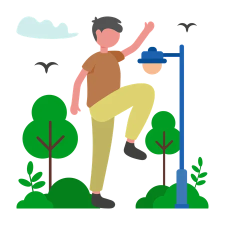 Man doing High Knees Exercise  Illustration