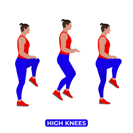 Man Doing High Knees Exercise  Illustration