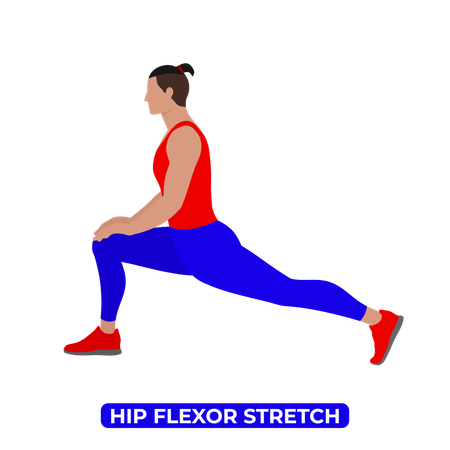 Man Doing Hip Flexor Stretch  Illustration