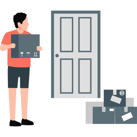 Man doing home delivery  Illustration