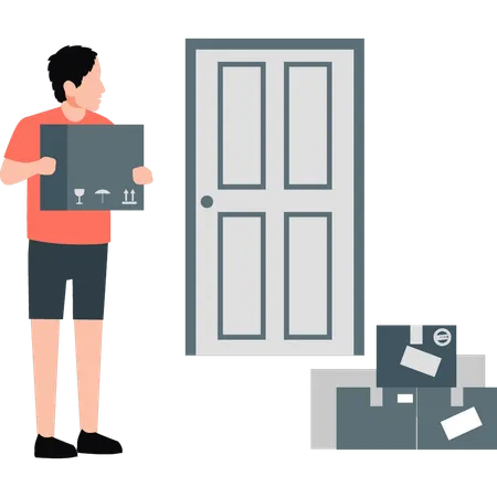 Man doing home delivery  Illustration