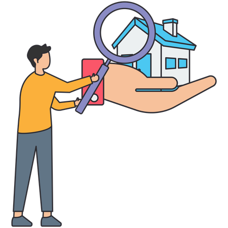 Man doing home inspection  Illustration