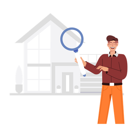 Man doing Home Inspection  Illustration