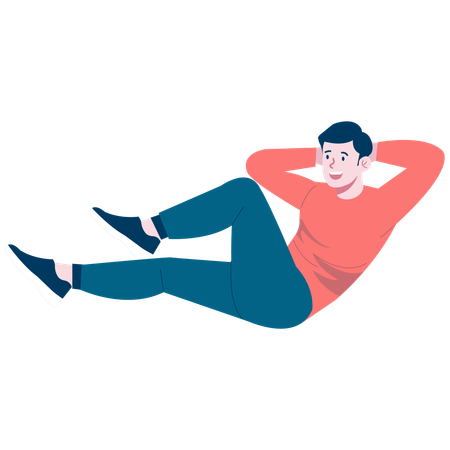 Man doing Home workout  Illustration
