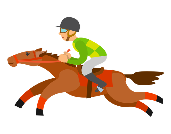 Man doing horse racing  Illustration