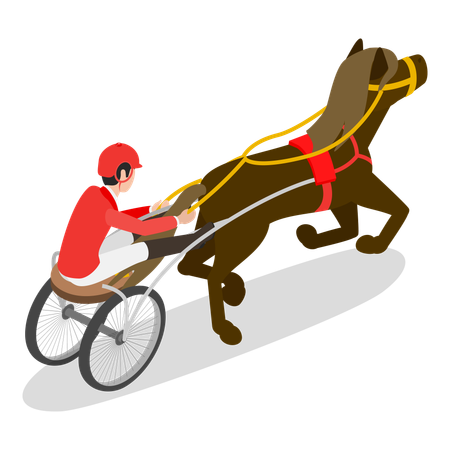 Man doing Horse Riding race  Illustration