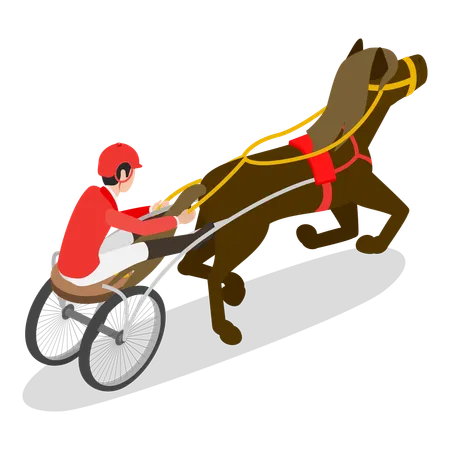Man doing Horse Riding race  Illustration