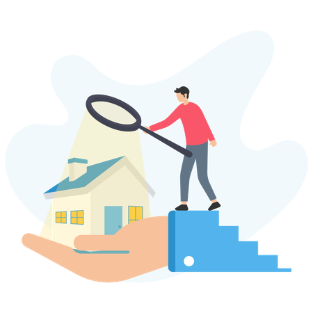 Man doing House inspection  Illustration