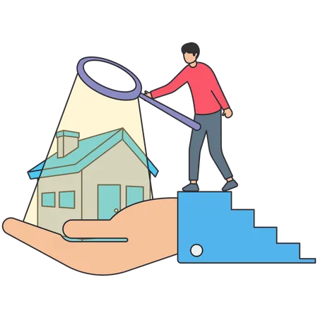 Man doing house inspection  Illustration