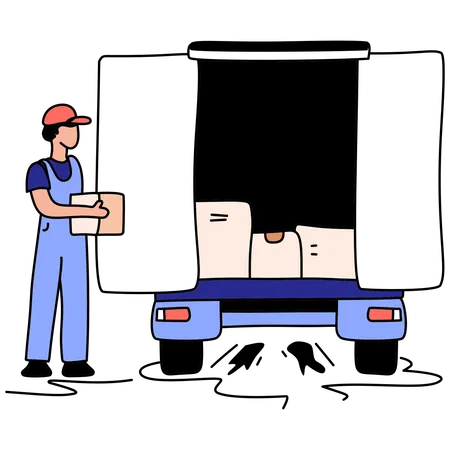 Man doing Household shifting  Illustration