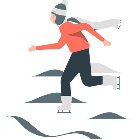 Man doing ice skating  Illustration