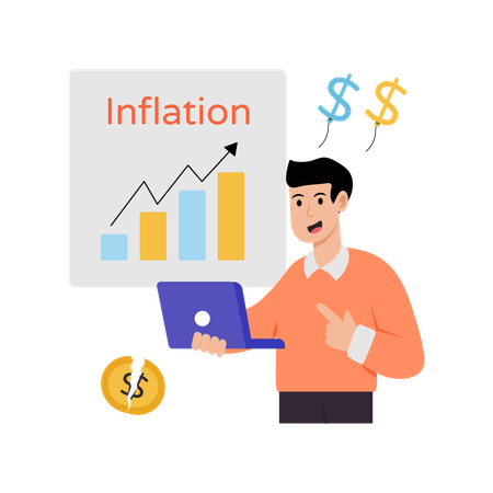 Man doing inflation predection  Illustration