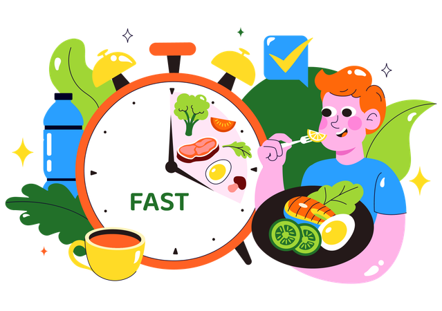 Man doing Intermittent Fasting  Illustration