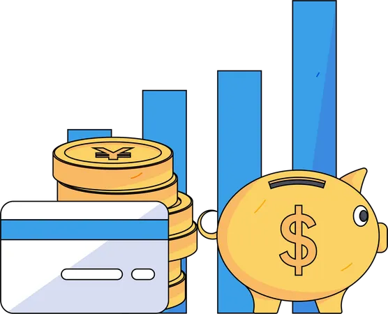 Man doing Investment analysis on savings  Illustration