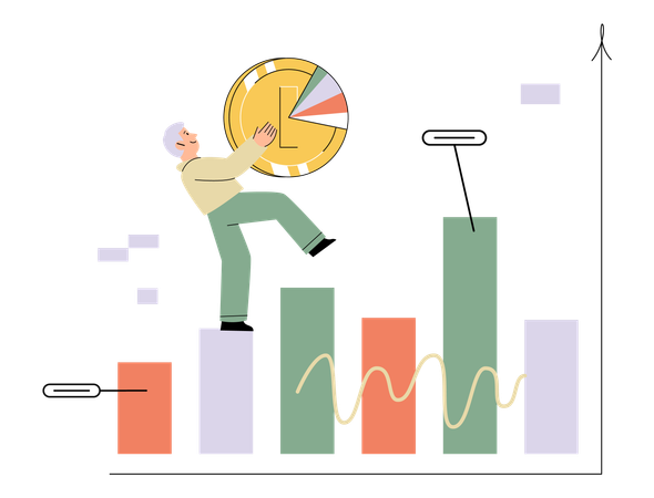 Man doing investment management  Illustration
