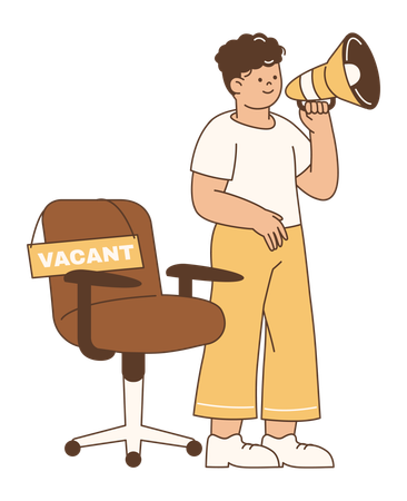 Man doing job marketing  Illustration