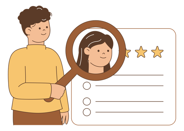 Man doing job recruitment  Illustration