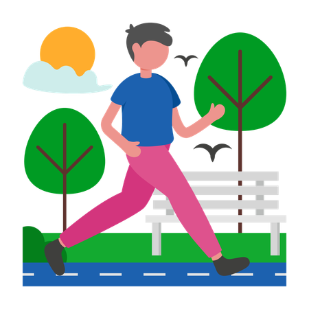 Man doing Jogging  Illustration