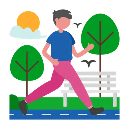 Man doing Jogging  Illustration