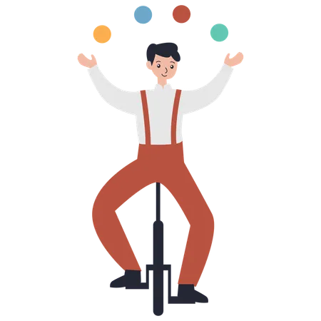 Man doing Juggling in circus  Illustration