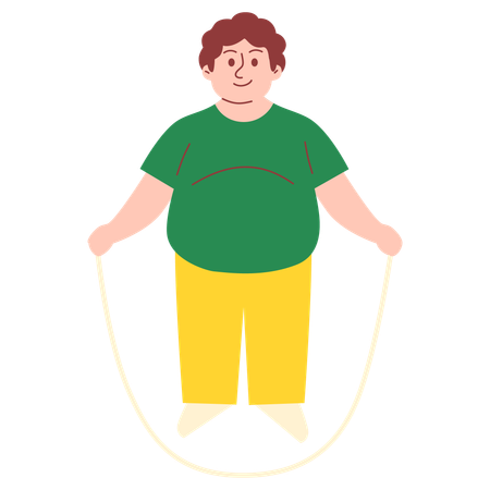 Man doing Jumping Rope Exercise  Illustration