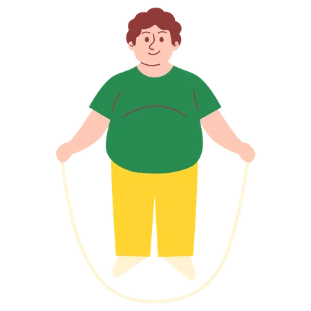 Man doing Jumping Rope Exercise  Illustration