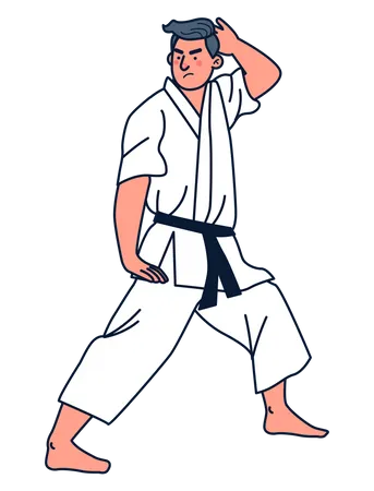 Man doing karate Illustration