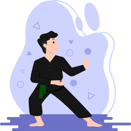 Man doing karate  Illustration