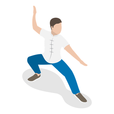 Man doing karate  Illustration