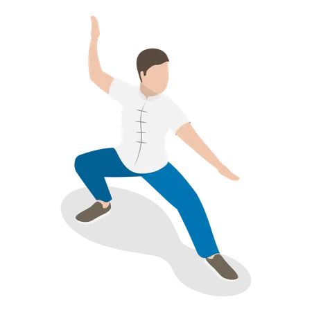 Man doing karate  Illustration