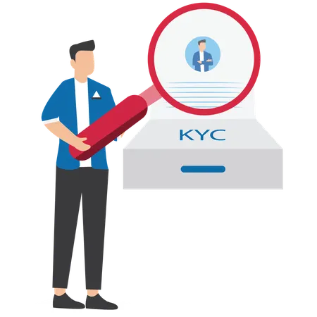 Man doing kyc verification  Illustration