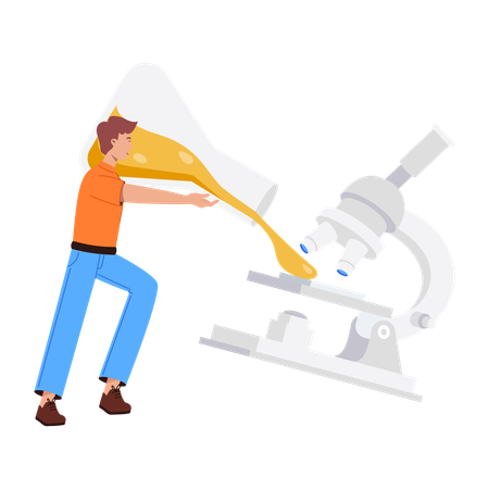 Man doing Lab Research  Illustration