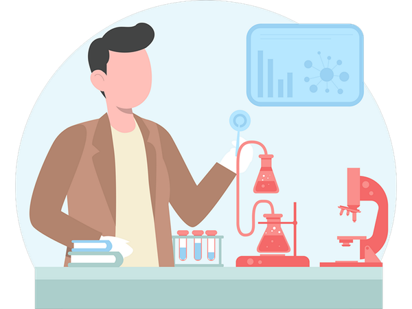 Man doing laboratory research  Illustration