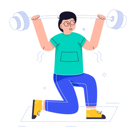 Man doing lifting weight Illustration