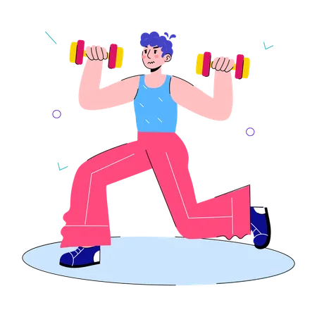 Man doing Lunges Exercise  Illustration