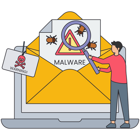 Man doing mail verification  Illustration