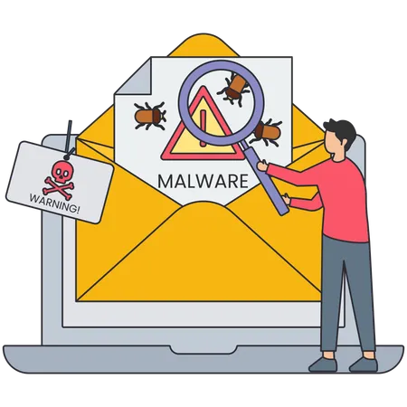 Man doing mail verification  Illustration